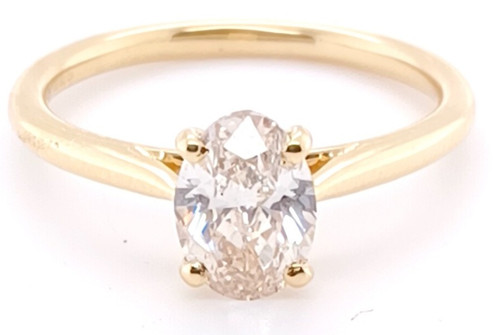 3/4- Claw, Fancy Cut Diamond Solitaire Ring, 18Kt Gold/ PLT 0.30ct - 1.00ct 1