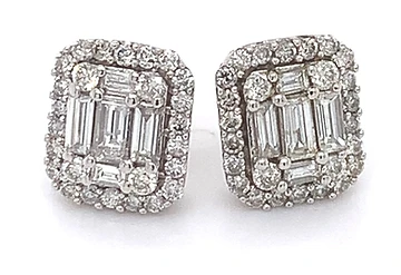 Cluster Diamond Earrings 0.84ct
