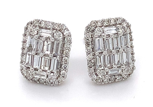 Cluster Diamond Earrings 0.82ct 1