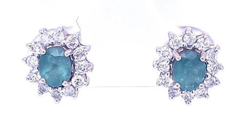 Emerald Diamond Halo Earrings White/Yellow Gold 0.43ct/0.65ct 1