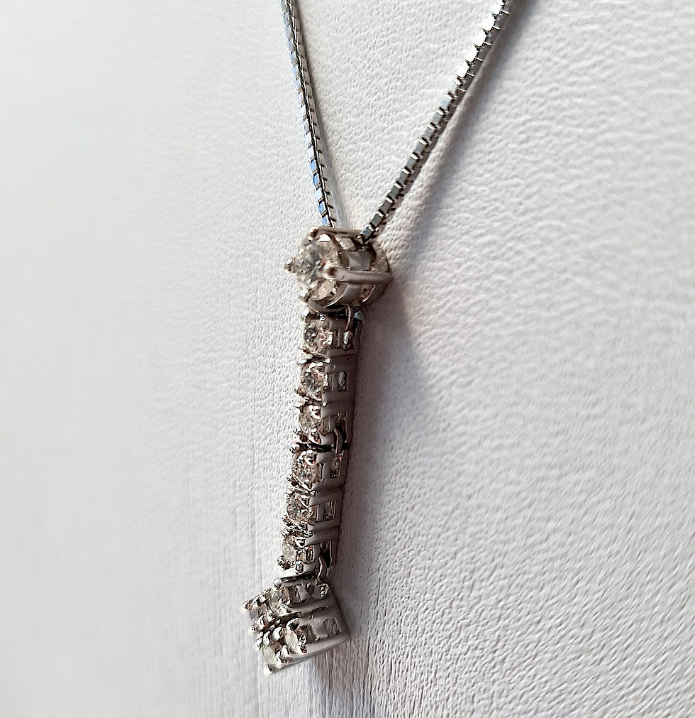 Thumbnail: 18kt White Gold 0.45ct Diamond Drop Pendant W/ Chain