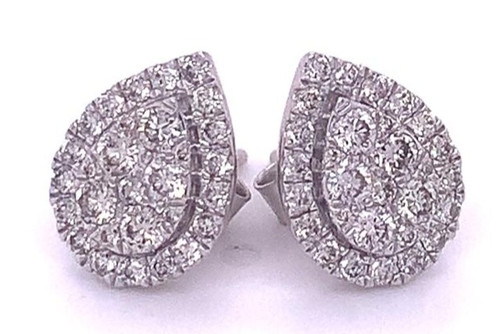 Pear Diamond Earrings White/Yellow Gold 0.76ct 1