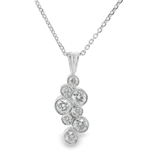 Bubble Style Diamond Pendant PLT/18K YG, 0.65ct 1
