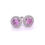 Thumbnail: Pink Sapphire Diamond Halo Studs 18K White Gold 0.43ct/0.08ct