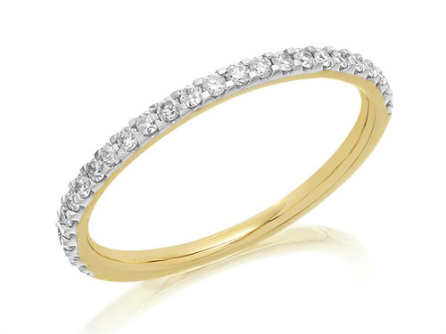 Half Eternity Claw Set Ring,  60%, 9K White/Yellow Gold 0.25ct 1