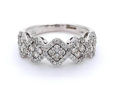 Diamond Dress Ring, 18K White Gold 0.80ct 1