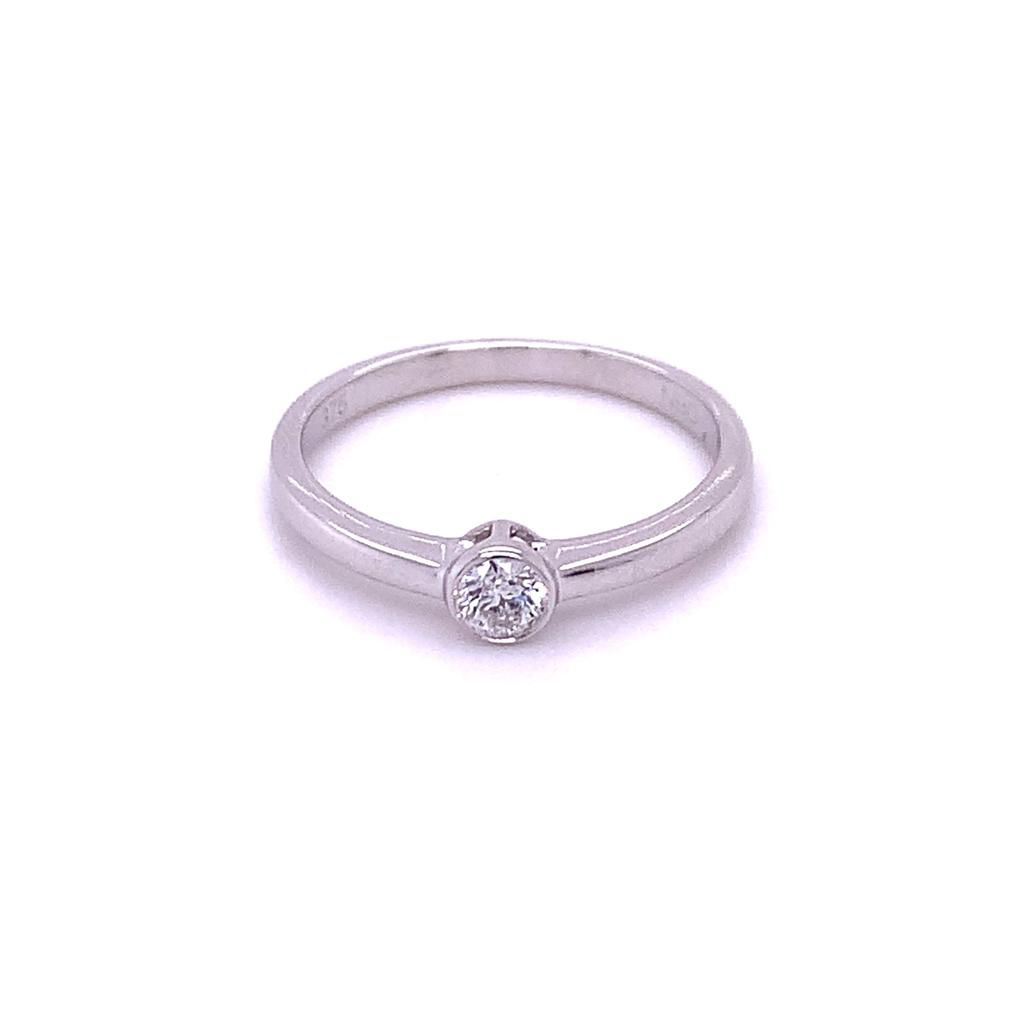Solitaire Rub-Over Diamond Ring 0.15ct