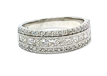 Mix Fancy, Grain Set Half Eternity Ring 0.50ct