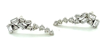 Baguette & Round Diamond Climbers, 0.50ct
