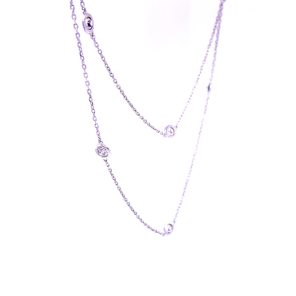 Thumbnail: 9kt Gold 34" Rubover 2.15ct Diamond Necklace/Body Chain