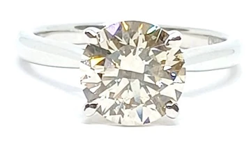 2.15ct, Round Solitaire Diamond Ring 18kt Gold