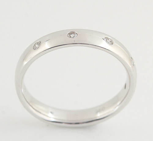 Diamond Set, 18K White Gold Band, 0.10ct 1