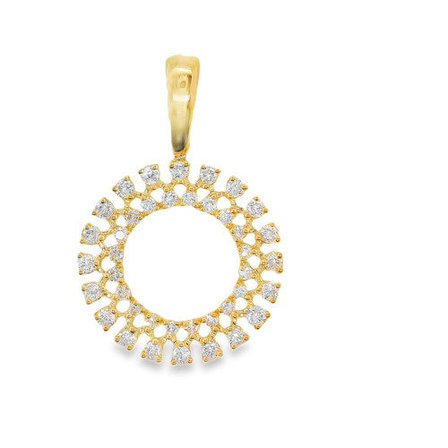 18K Yellow Gold Diamond Circle Pendant 1