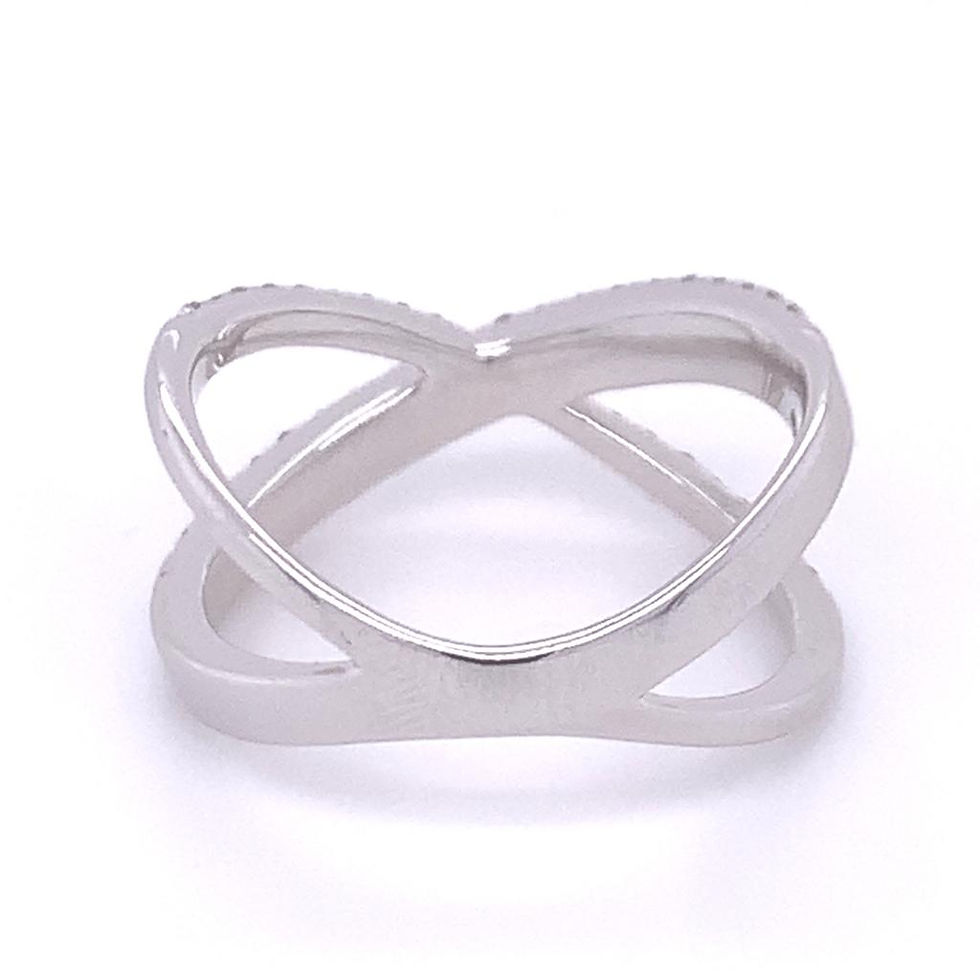 Thumbnail: Cross Diamond Ring 9K White/Yellow Gold 0.43ct