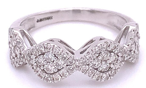Diamond Dress Ring, 9K White Gold, 0.70ct 1