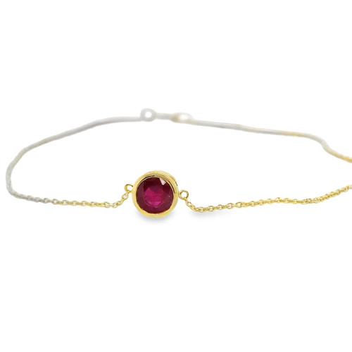 Gemstone rub-over single stone Bracelet 9K YG, 0.50-0.60ct 1