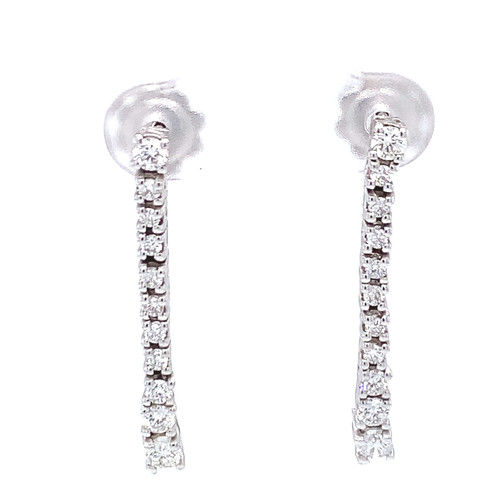 Diamond Drop Earrings, 18kt Gold, 0.76ct 1
