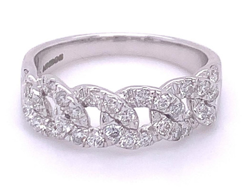 Chain Design Diamond Ring, 9K White/Yellow Gold, 0.56ct 1