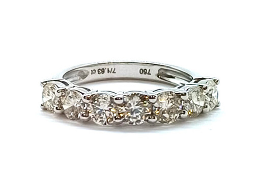 8 Stone Round Diamond Ring, 18Kt White Gold, 1.60ct 1