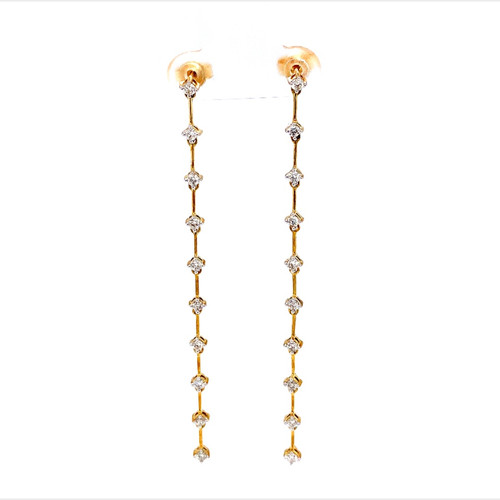 Diamond Drop Earrings, Yellow/White Gold, 0.69ct 1