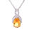 Thumbnail: 9kt Gold Pear Shaped Gemstone And DiamondHalo Pendant W/Chain