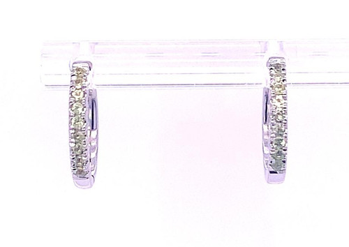 Peridot Hoop Earrings 9K Yellow/White Gold 0.19ct 1