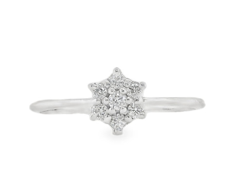 Diamond Cluster Ring, 9Kt White Gold, 0.15ct 1