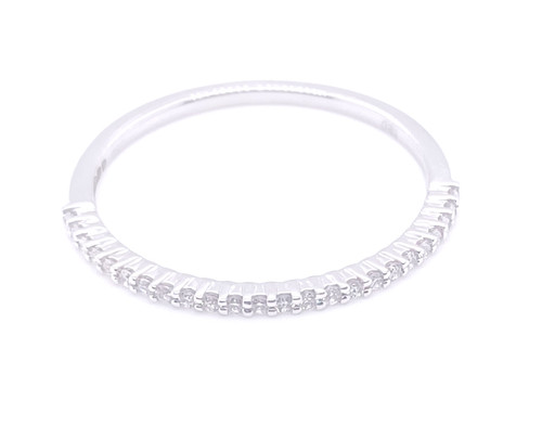 Claw Set Half Eternity Ring, 18K White Gold, 0.11ct 1