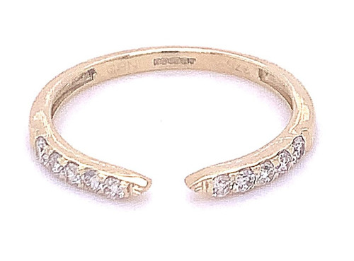 Diamond Cuff Ring, 9K White/Yellow Gold 0.20ct 1