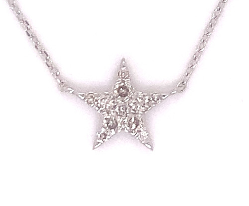 Diamond Single Star Necklace 0.22ct 1