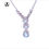 Thumbnail: 9kt Gold 0.32ct Aquamarine And 0.20ct Diamond Drop Necklace