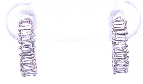 Baguette Diamond Hoops 18K White Gold 0.28ct 1