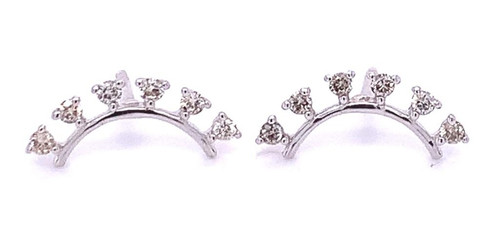 Curve Diamond Earrings, 9K White/Yellow Gold, 0.24ct 1