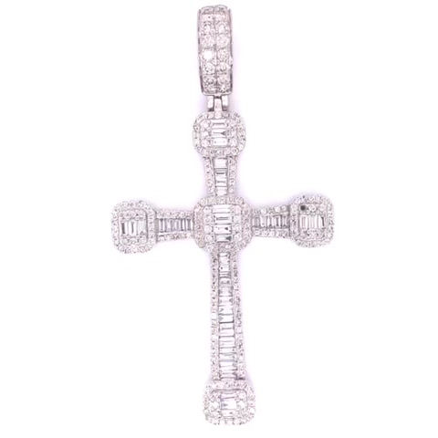Thumbnail: 9kt White Gold 2.77ct Diamond Cross