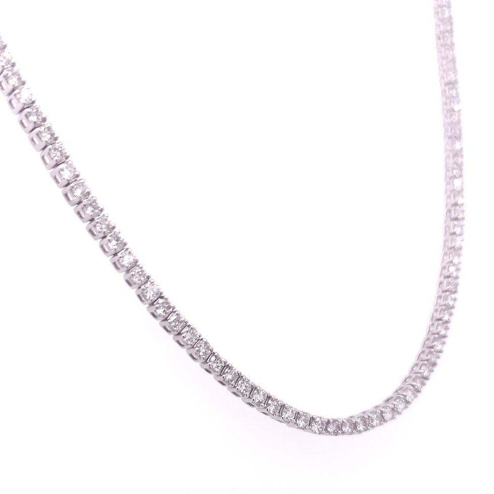 Thumbnail: Diamond Tennis Necklace, 9 Karat Gold
