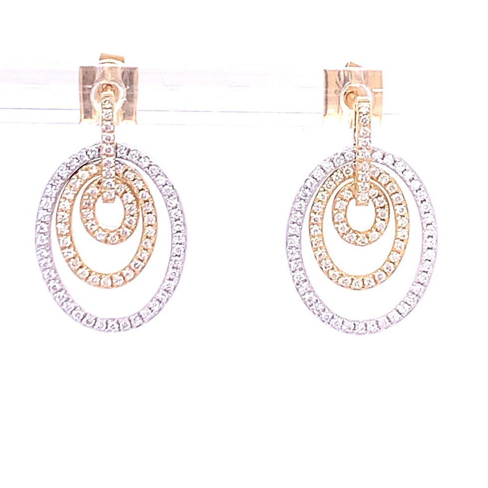 Thumbnail: Tri Earrings 18K White/White and Yellow/White, Yellow and Gold 0.41ct