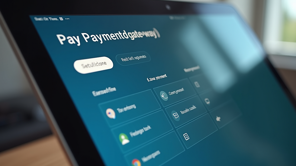 Eye-level view of a payment gateway interface on a computer screen