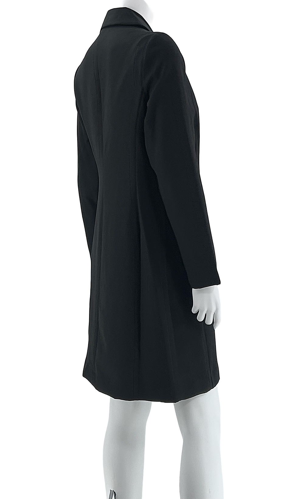 Thumbnail: Classic Black Long Blazer Coat with Military-Style Buttons