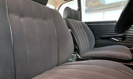 Classic car's pristine gray interior