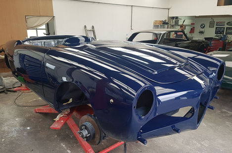 Restored classic Alfa Romeo, deep blue paint