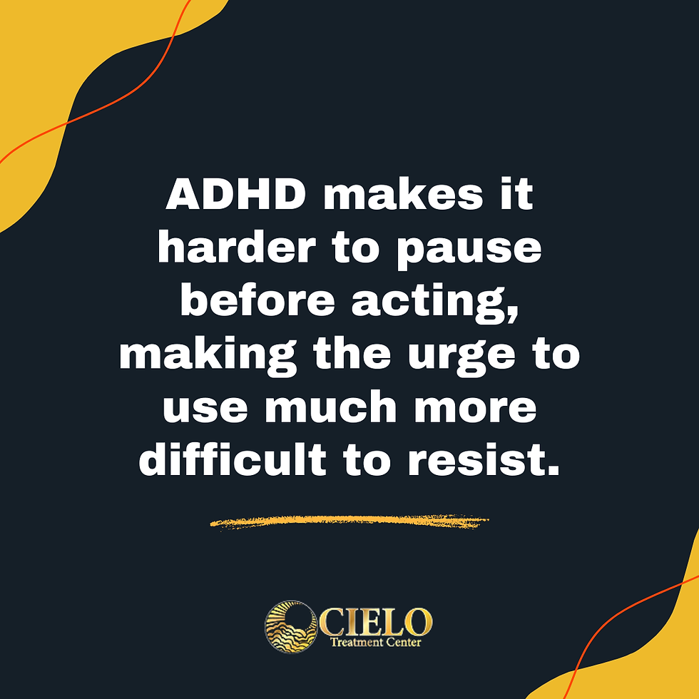A graphic image showing an ADHD and addiction treatment Portland Oregon quote about impulsivity and difficulty resisting substance use urges