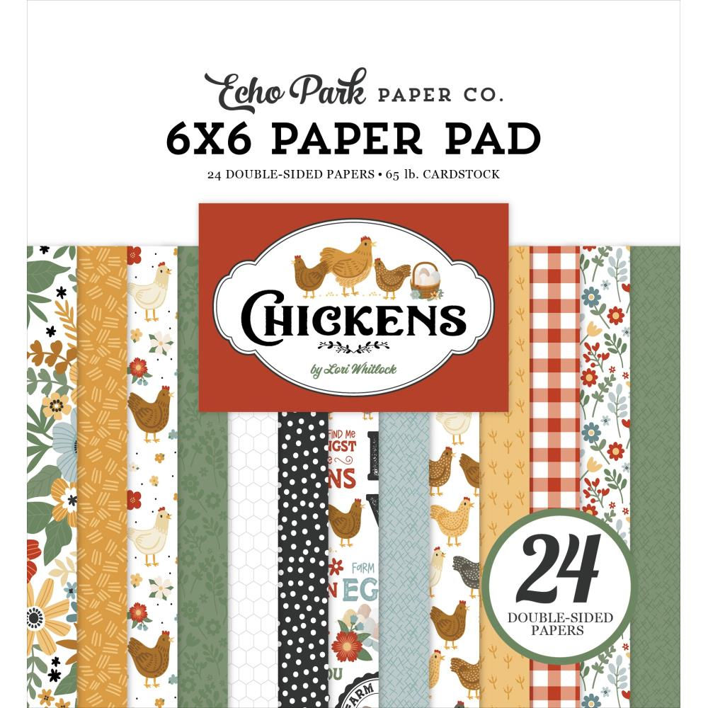 Echo Park Chickens Double-Sided Paper Pad 6"X6"