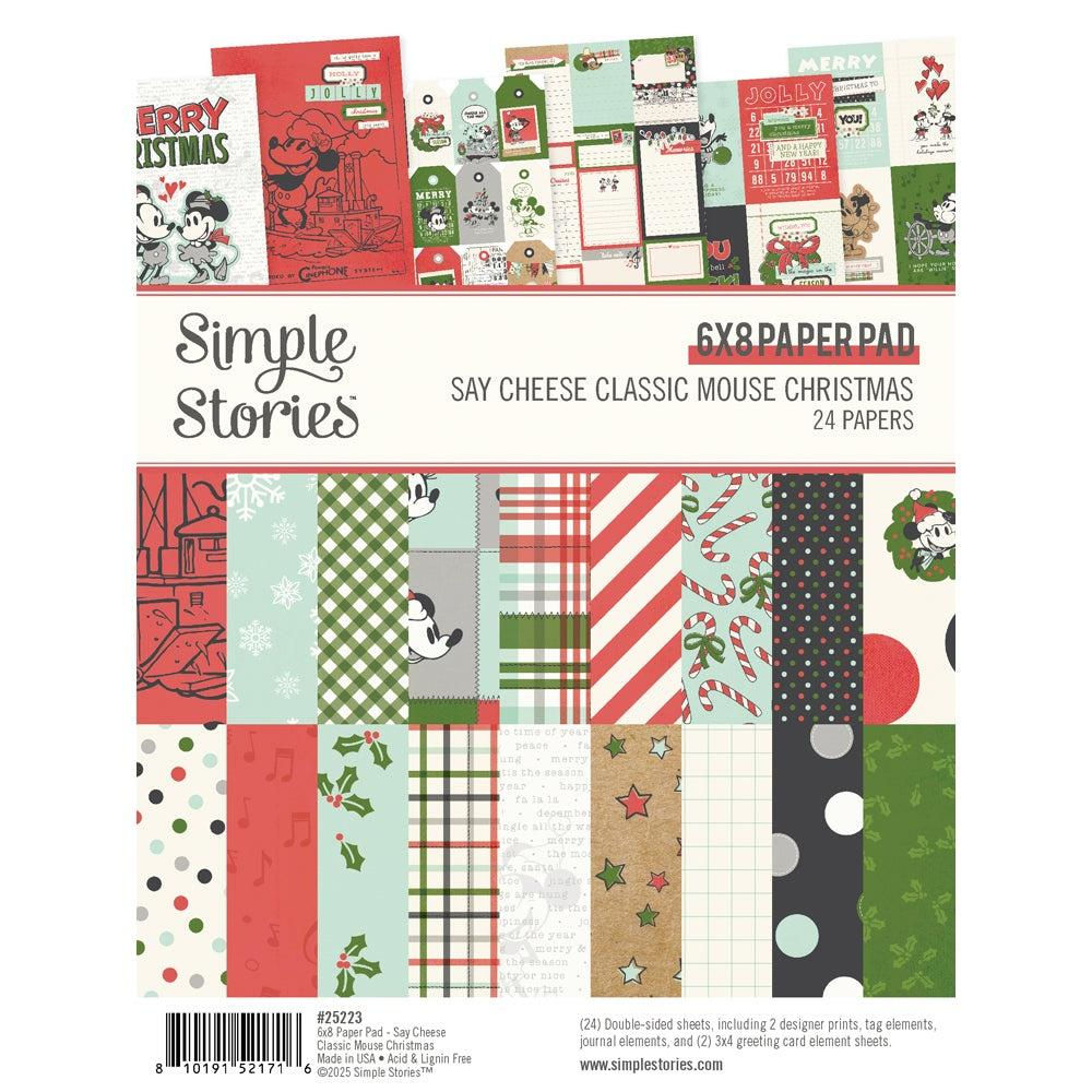 Say Cheese Classic Mouse Christmas Dbl-Sided Paper Pad 6"X8"