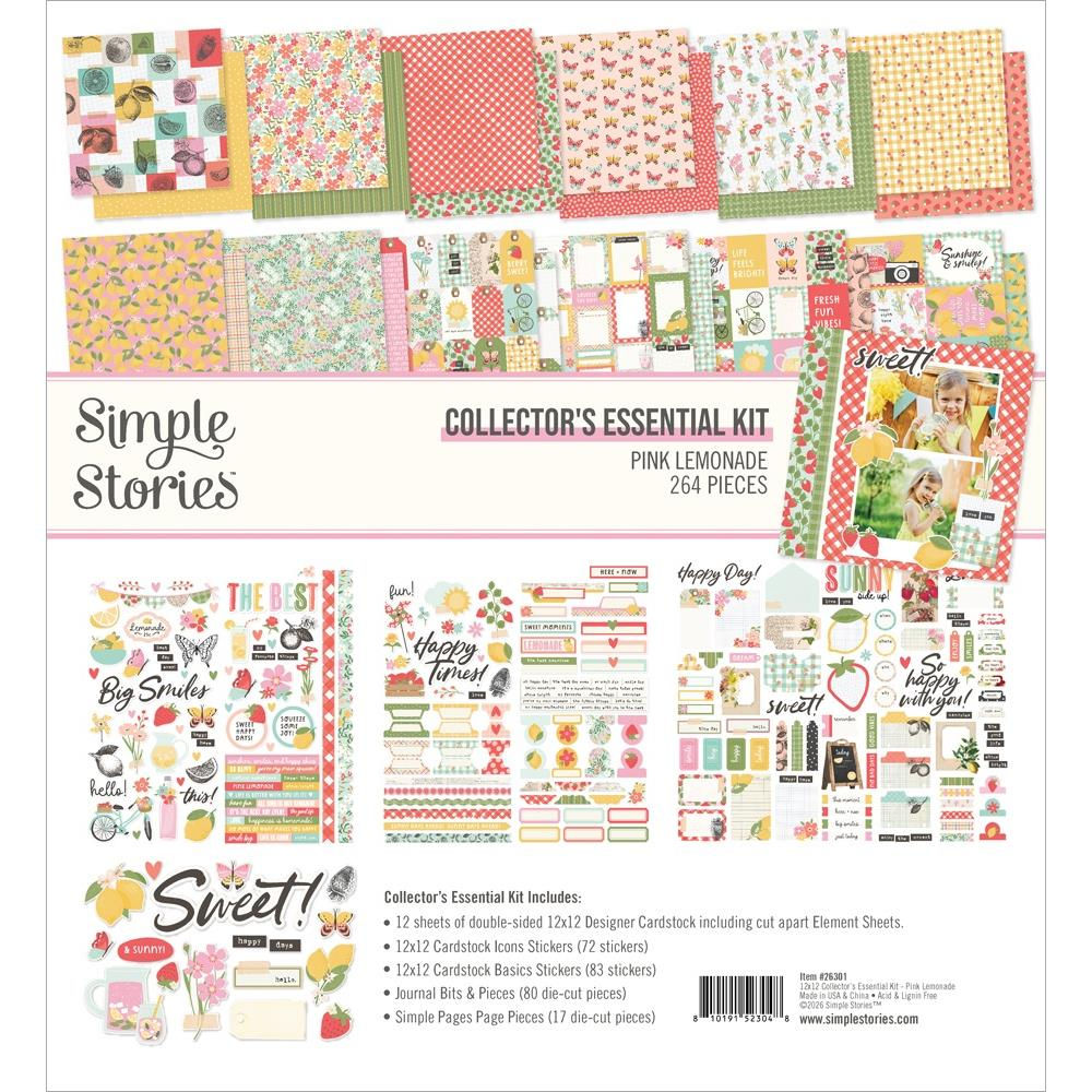 Simple Stories Pink Lemonade Collector's Essential Kit 12"X12"