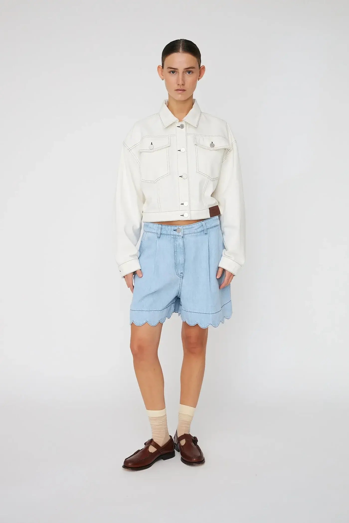 Soft denim shorts
