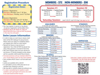 DAC Summer Swim Lessons