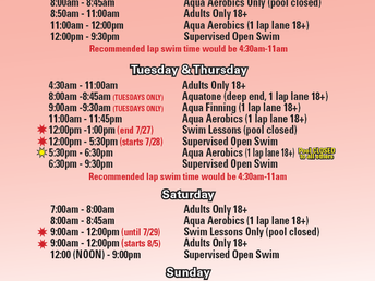 Current Pool & Group Fitness Schedules