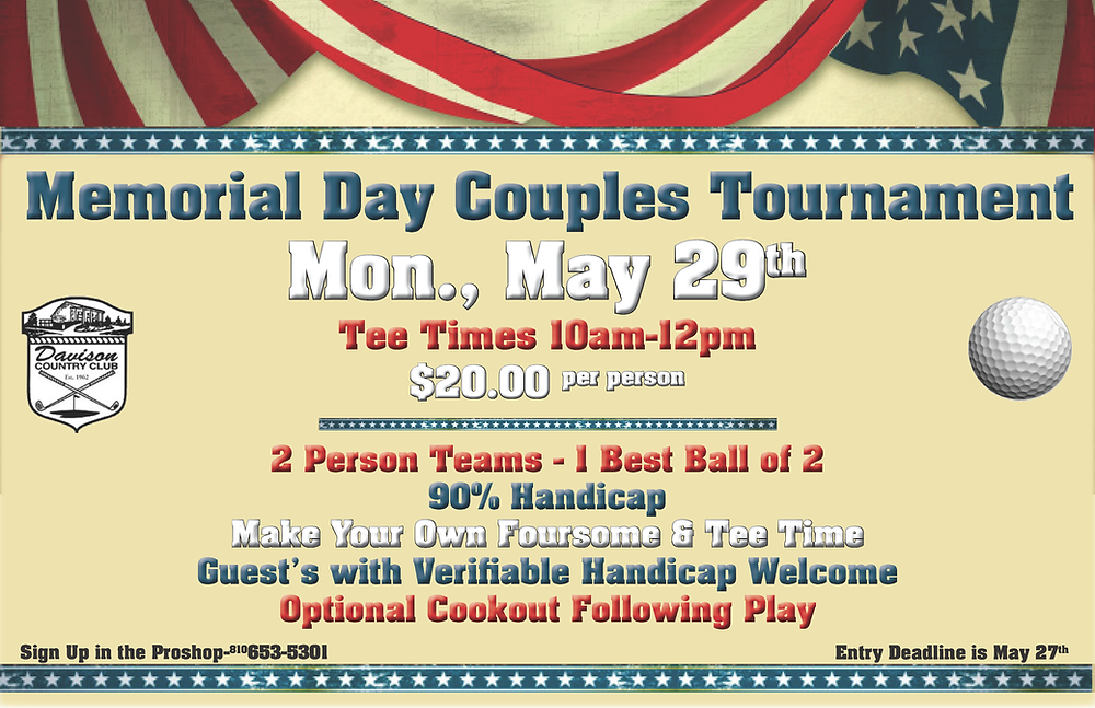 DCC Couples Memorial Day Golf Tournament