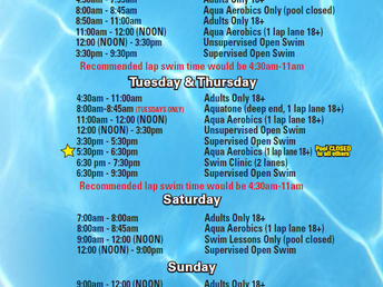 Current Pool Schedule