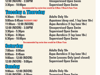 Pool Schedule